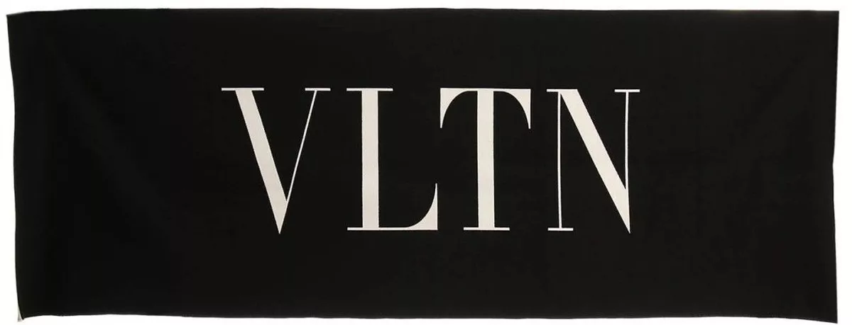 Valentino VLTN Wool Scarf Shawl Stole Black White Reversible Mens 200 x 66cm