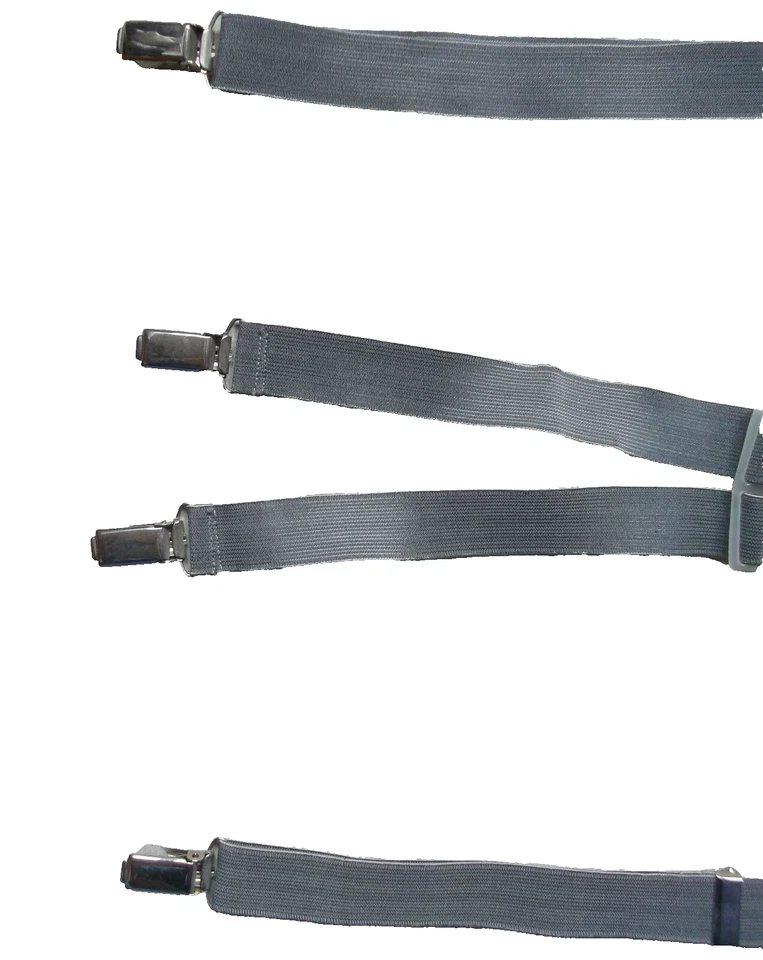 Braces Suspenders Mens Vintage Clip On 1970s 1980s Grey - Image 2 of 3