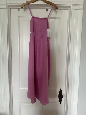 Billabong Pink Cotton Gauze Strapless Maxi Sundress dress 6 NWT | eBay