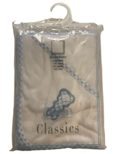 Carter's Classics Baby Blue Gingham Bunny Receiving Blanket Boy 32"x40" Vintage