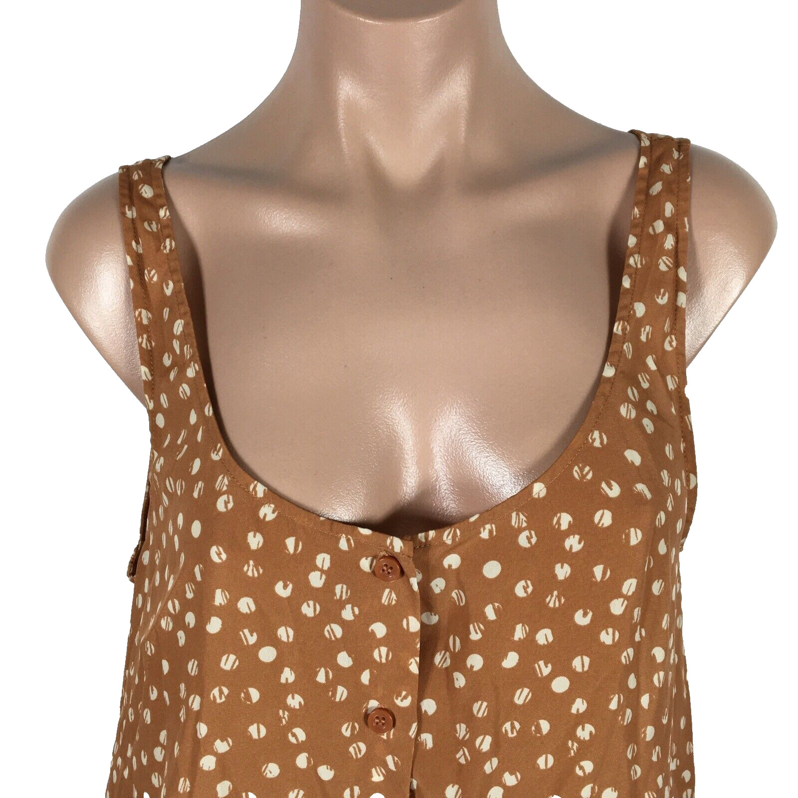 BCBGeneration Swing Rust White Polka Dot Button H… - image 4
