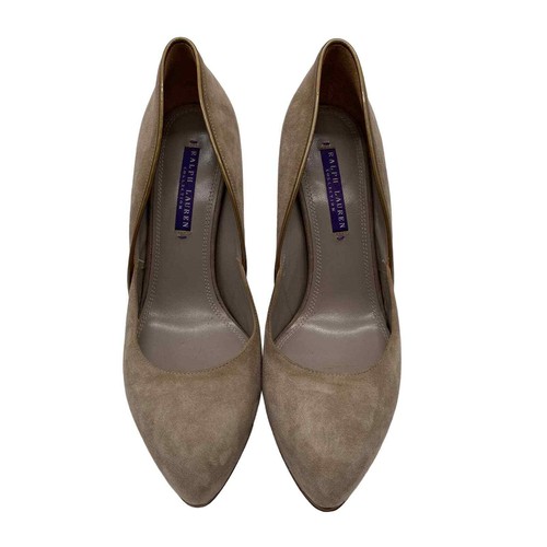 Ralph Lauren Purple Label Nude Bellaire Offpuk Pbr Kidsuede Pumps Size 7.5B EUC - Picture 5 of 9