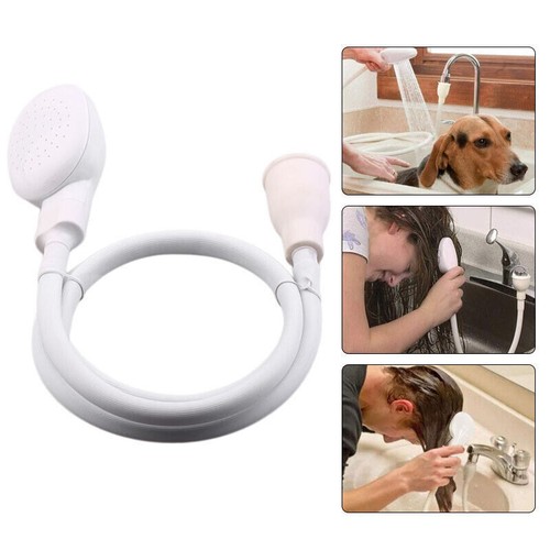1/2/3m Push-On Spray Shower Head Bath Sink Tap Attachment Hose Soft Tube Pet Kid - Picture 4 of 16