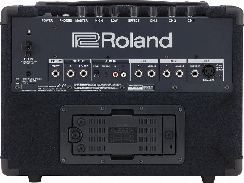 Roland KC-220 Stereo Mixing Keyboard Amplifier 30D x 45W x 35H cm Black 30 Watts - Image 4 of 4