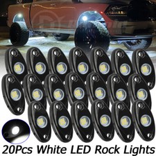 20X White LED Rock Lights Underbody Trail Rig Glow Lamp Offroad SUV Pickup Truck
