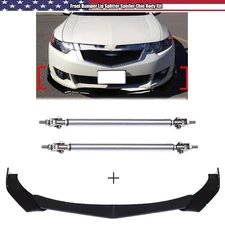 For Acura TSX 2009-2014 Front Bumper Spoiler Lip Splitter Body Kit Glossy Black