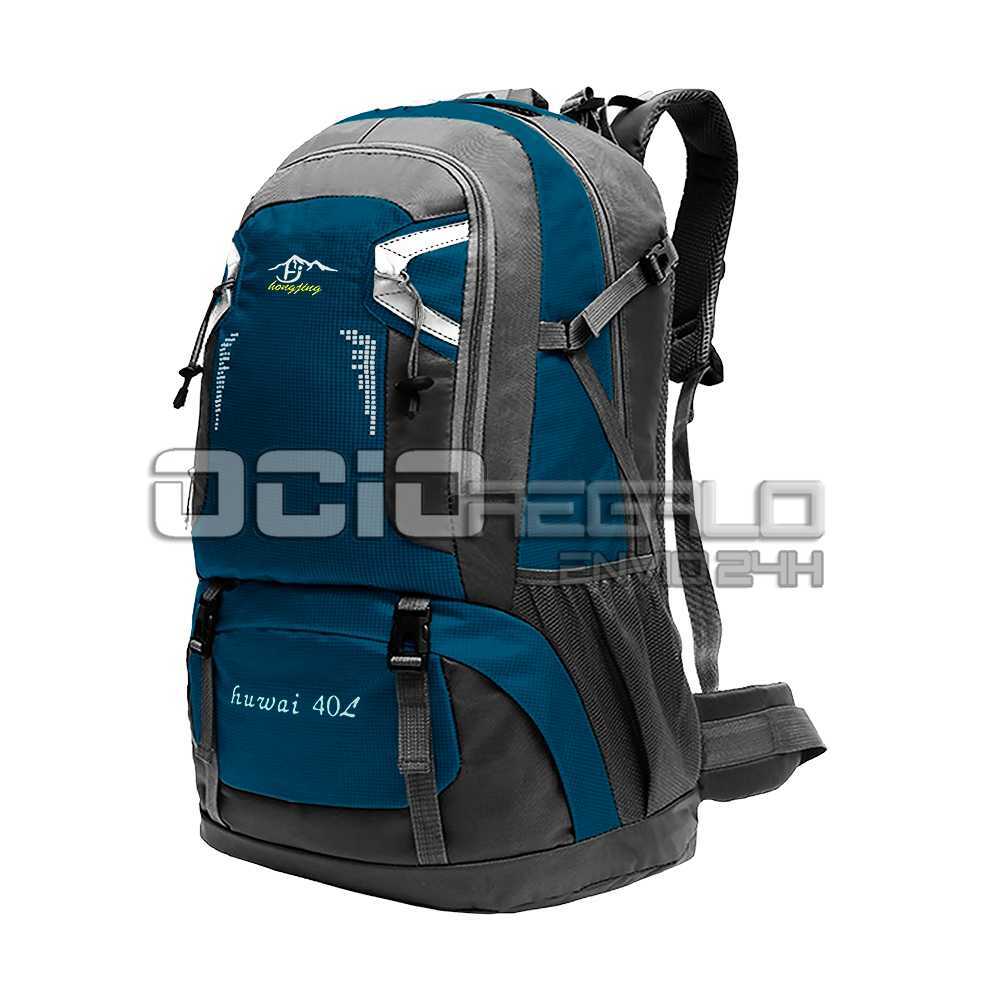 Mochila 40L 40 Litros Impermeable para Senderismo Montaña Militar Azul Dark