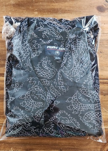 Point Zero Short Sleeve Button Down Shirt Dragons, Sz XL, Black, One Pocket - Picture 12 of 12