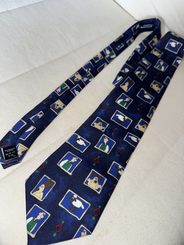 Men’s Wallace & Gromit Neck Tie By St Michael For M&S Polyester - Vintage 90s - Picture 1 of 2