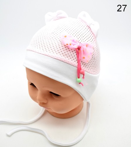 Girls Hat Baby Toddler Hat Tie up Cap Summer Spring Cotton Beanie Net Mesh - Picture 22 of 90