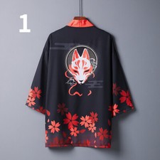 Men Women Kimono Jacket Coat Japanese Cardigan Cosplay Tops Yukata Fox Haori
