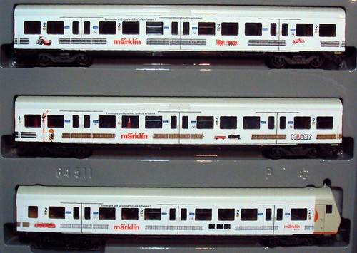 Märklin 4390 ☀️ 3 S-Bahn Wagen ☀️ Mit „MÄRKLIN" Ganz-Werbung ☀️ OVP unbespielt✔ | Zustand: Neu