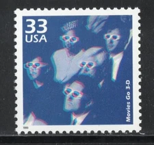 3187o ** MOVIES GO 3-D ** U.S. Postage Stamp MNH 