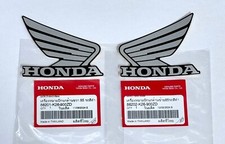 2X Genuine Honda Grey Black Wing Logo Tank Wing 85 MM. Racing Stickers Decals