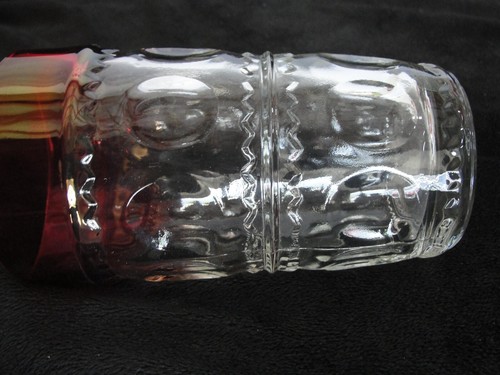 Vintage Glass Kings Crown Ruby Thumbprint Ice Tea Glasses 5 1/2" Tall set of 6 - Picture 3 of 8