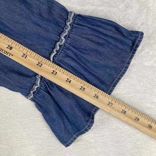 Lee Womens XL Prairie Blue Denim Chambray Top Shirt Country Boho Western Ruffle - Picture 9 of 9