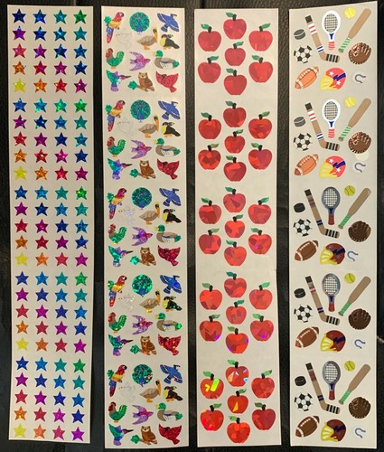 Vintage Sandylion stickers Kromkote - LONG STRIPS (5 squares) - Picture 2 of 11