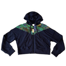 Offline By Aerie Full Zip Hoodie Women Size M Blue Multicolor Drawstring Pockets