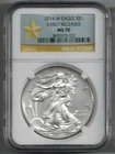 2014 W $1 American Silver Eagle NGC MS70 EARLY RELEASES