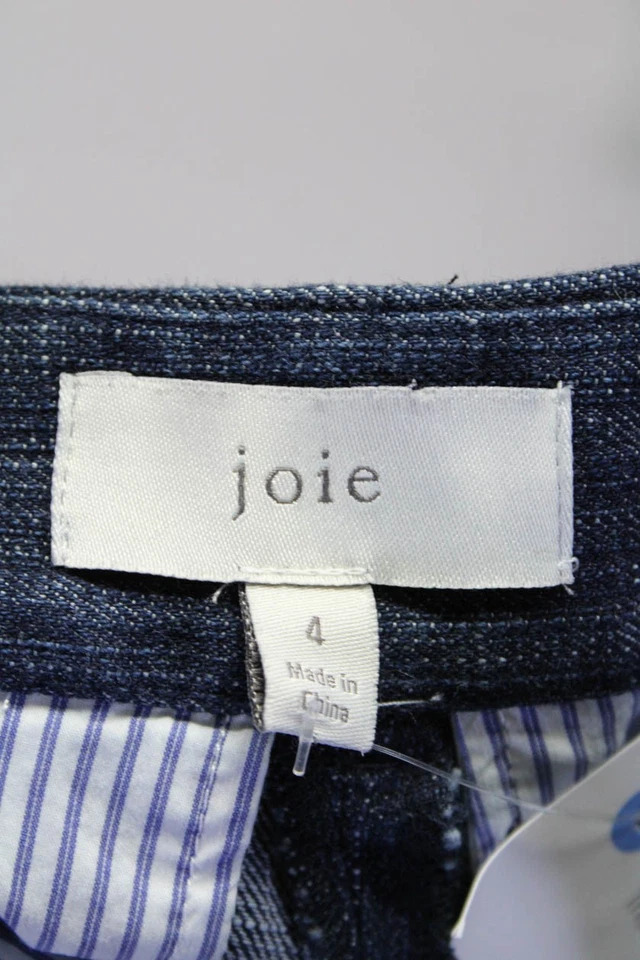 Pantalones Joie para mujer de algodón con cuatro bolsillos costura frontal tiro alto bootcut azul talla 4 Foto 4 de 4