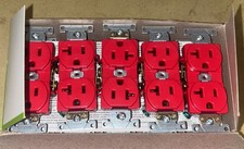 10Pk Leviton 5352-R 20A, 125V Industrial Heavy Duty Grade, Blue Duplex Outlets