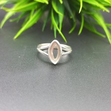 925 Sterling Silver Marquise Ring Blank DIY Bezel Setting 7x14mm