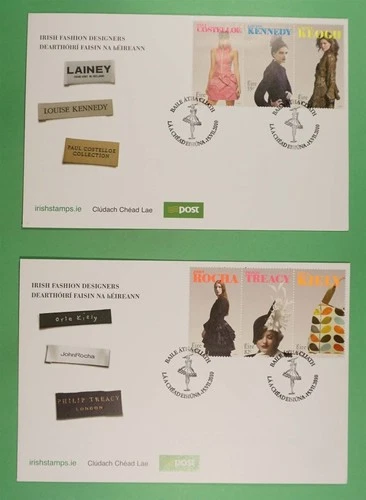 DR WHO 2010 IRELAND 2 FDC CLOTHING FASHION DESIGNER COMBO R41640