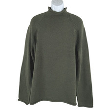 J. Crew 1988 Rollneck Sweater Mens XL Green Cotton Solid NWT FS-1520