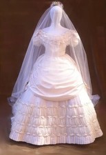 Vintage 1860s Vintage Wedding Dresses Victorian Princess Gowns Bowknot