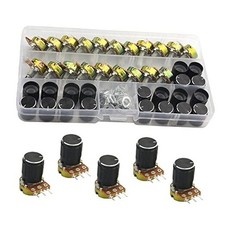 20 PCS B10K 10K Ohm Knurled Shaft Linear Rotary Taper Potentiometer with