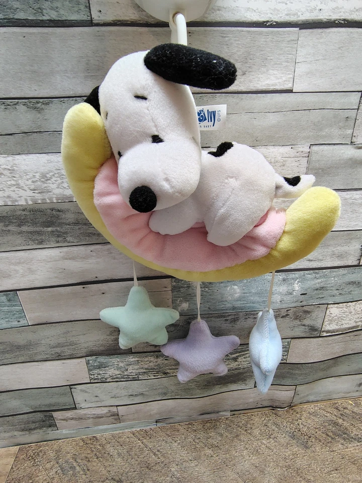 Corderos e hiedra hora de acostarse musical cuna móvil SNOOPY & WOODSTOCK sin brazo colgante  Foto 2 de 4