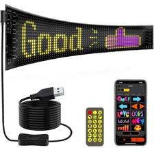 15x4in Bluetooth USB RGB Flexible LED Scrolling Sign for Car Store Bar