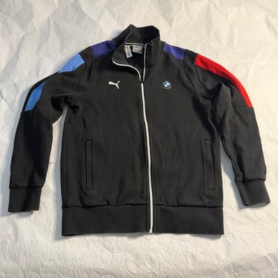 Puma BMW Motorsport Mens Racing Track Jacket Black Blue Red Zip Up Athletic S