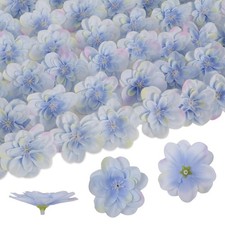 100PCS Artificial Flower Heads 2.3" Blue Delphinium Fake Mini Flowers Silk Fl...