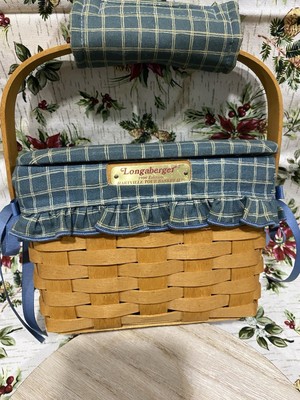 Longaberger 1996 Dresden Tour II Basket, Prot. Liner, Lid  and Gripper EUC