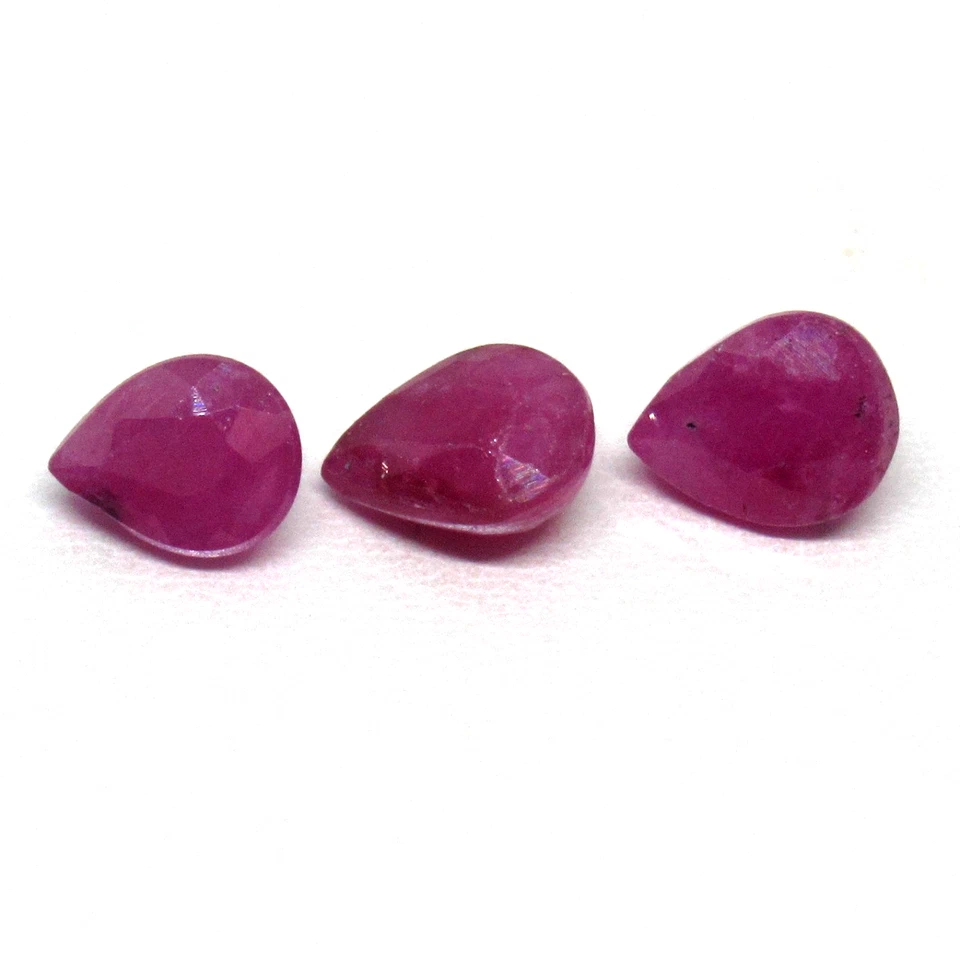 3pcs Natural Pink Ruby Pear 4.7x4mm Loose Gemstones Ready for Jewellery Making - Image 4 of 4