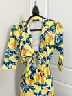 Women Spring Summer Floral Quarter Sleeve Jumpsuit Collar Neck Wide Leg Size 6 — photo 3