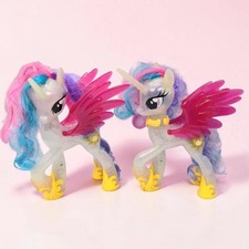 Hasbro My Little Pony Princess Celestia 2017 Glitter Wings Figure Set of 2 E0190