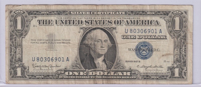 1957 Silver Certificate US Dollar Bill Blue Seal Note Rare UNIQUE FANCY NUMBER🔥