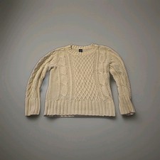 Baby Gap Boy's Toddler 5 Years Cable Knit Cotton LS Sweater Milk Fall 2013