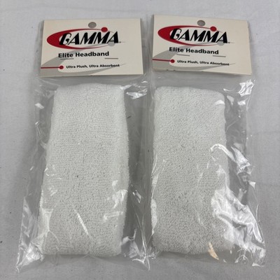 Gamma Tennis Elite Ultra Plush & Absorbent Headband (SGEHB) Lot of 2 - Vintage