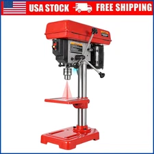 8" Benchtop Drill Press Tabletop Drilling Machine 5 Adjustable Speeds with LED
