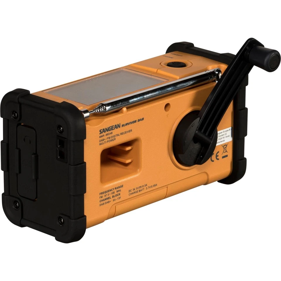 Sangean MMR-88 DAB+ gelb Notfall/Kurbel/Solar Radio Radio - Bild 3 von 4