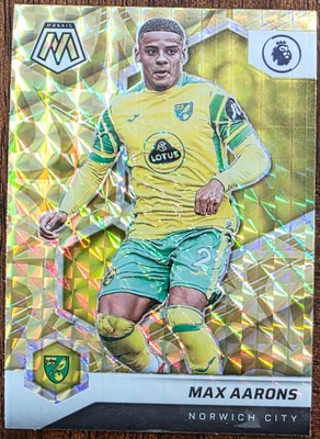 2021-22 MOSAIC PREMIER LEAGUE MAX AARONS REACTIVE GOLD PARALLEL CARD #97 NM/MT