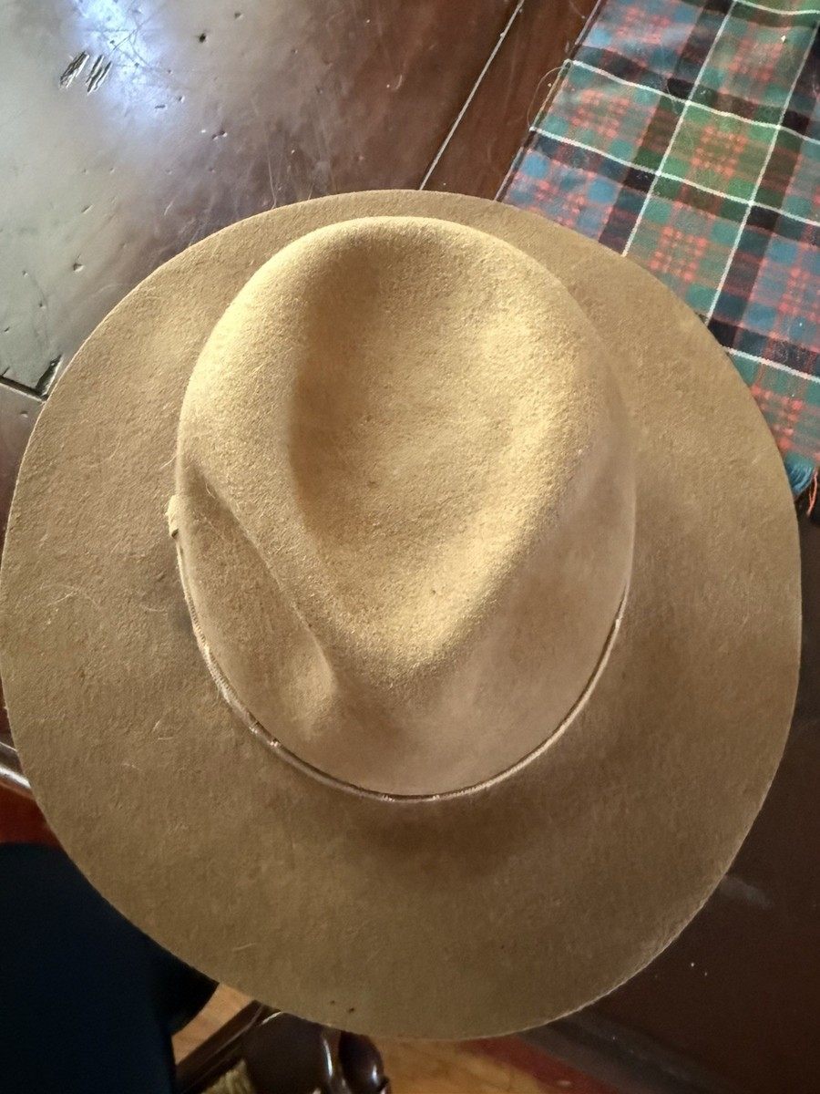 Barbour Crushable Bushman Wool Felt Fedora Hat Olive Plaid  display picture 3