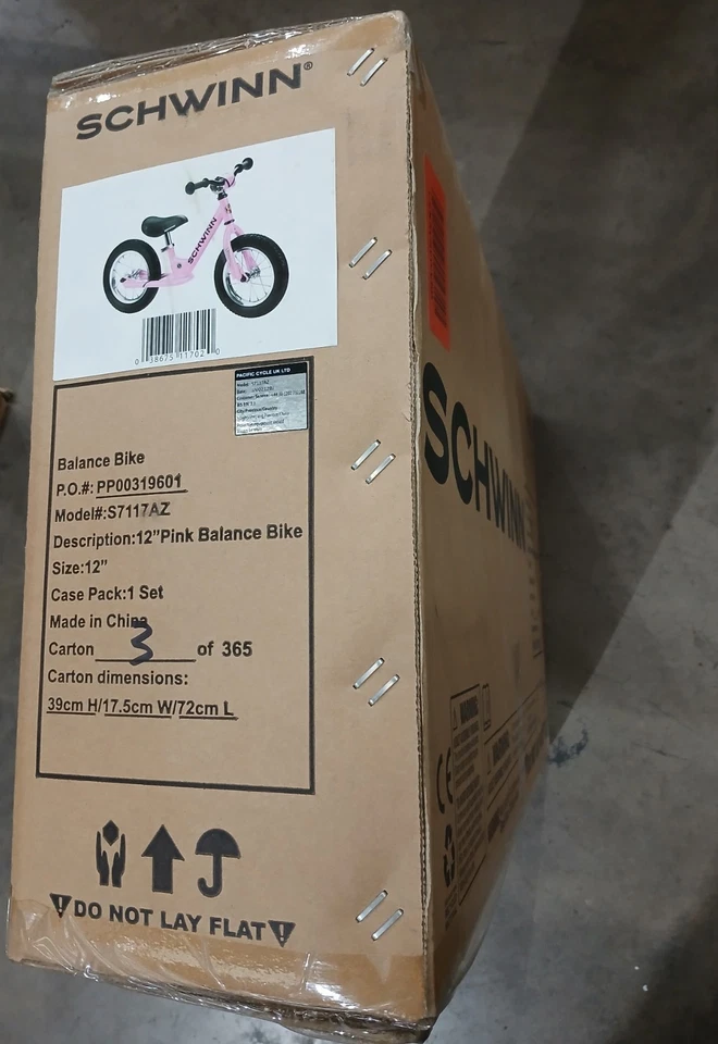 Schwinn S7117AZ 12" Balance Bike lightweight adjustable seat 2-yr+ Pink - Image 3 of 3