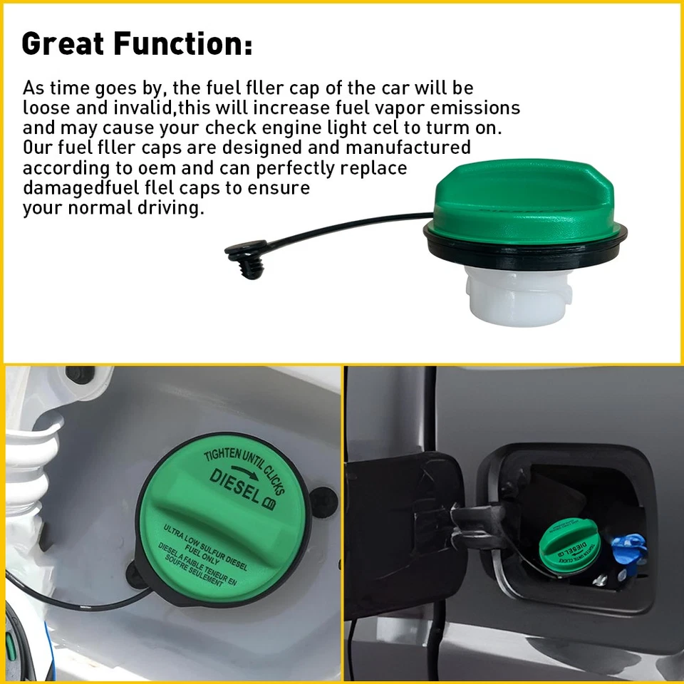 Tapa de combustible verde para camioneta Ford F250 F350 Super Duty F450 F550 diésel Foto 4 de 4