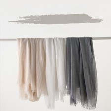 100x195cm Cotton Linen Scarf for Women Solid Color Sun Protection Wrap