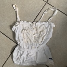 Abercrombie Fitch White Lace Button Scoop Neck Strappy Camisole Top M