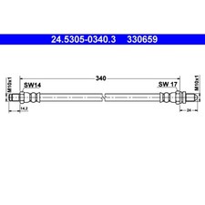Bremsschlauch ATE 24.5305-0340.3 für Ford KA